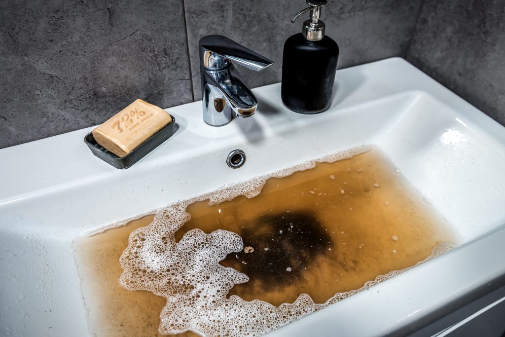 Clogged sink drain