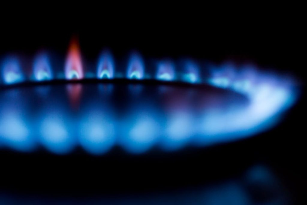 Blue gas stove flame